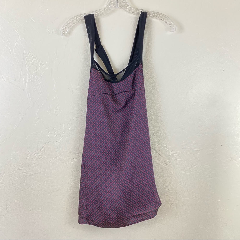 Free People Intimately Size XS Purple Polka Dot Mesh Strap Swing Mini Dress